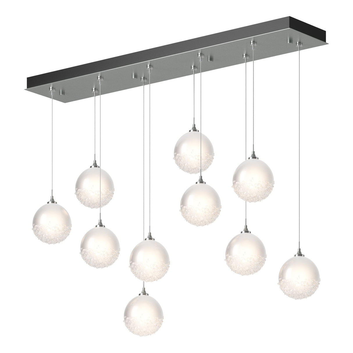 Hubbardton Forge 2023 Vintage Platinum Frosted Glass (FD) Standard Fritz Globe 10-Light Pendant