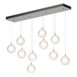 Hubbardton Forge 2023 Sterling Frosted Glass (FD) Standard Fritz Globe 10-Light Pendant