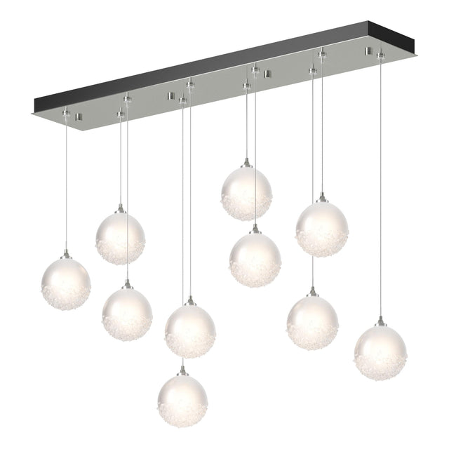 Hubbardton Forge 2023 Sterling Frosted Glass (FD) Standard Fritz Globe 10-Light Pendant