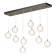 Hubbardton Forge 2023 Soft Gold Frosted Glass (FD) Standard Fritz Globe 10-Light Pendant