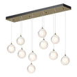 Hubbardton Forge 2023 Modern Brass Frosted Glass (FD) Standard Fritz Globe 10-Light Pendant