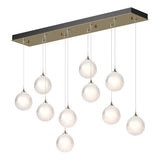 Hubbardton Forge 2023 Modern Brass Frosted Glass (FD) Standard Fritz Globe 10-Light Pendant