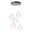 Hubbardton Forge 2023 Vintage Platinum Frosted Glass (FD) Long Fritz Globe 5-Light Pendant