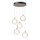 Hubbardton Forge 2023 Soft Gold Frosted Glass (FD) Long Fritz Globe 5-Light Pendant