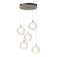 Hubbardton Forge 2023 Soft Gold Frosted Glass (FD) Long Fritz Globe 5-Light Pendant