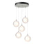 Hubbardton Forge 2023 Sterling Frosted Glass (FD) Long Fritz Globe 5-Light Pendant