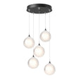 Hubbardton Forge 2023 Ink Frosted Glass (FD) Long Fritz Globe 5-Light Pendant