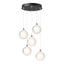 Hubbardton Forge 2023 Ink Frosted Glass (FD) Long Fritz Globe 5-Light Pendant
