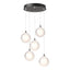 Hubbardton Forge 2023 Oil Rubbed Bronze Frosted Glass (FD) Standard Fritz Globe 5-Light Pendant