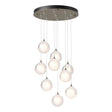 Hubbardton Forge 2023 Soft Gold Frosted Glass (FD) Long Fritz Globe 9-Light Pendant