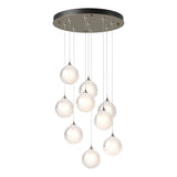 Hubbardton Forge 2023 Soft Gold Frosted Glass (FD) Long Fritz Globe 9-Light Pendant