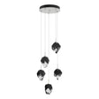 Hubbardton Forge 2023 White Black Crystal (BP) Long Chrysalis 5-Light Small Crystal Pendant