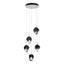 Hubbardton Forge 2023 White Black Crystal (BP) Long Chrysalis 5-Light Small Crystal Pendant
