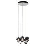 Hubbardton Forge 2023 White Black Crystal (BP) Long Chrysalis 5-Light Small Crystal Pendant