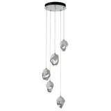Hubbardton Forge 2023 White White Crystal (WP) Long Chrysalis 5-Light Small Crystal Pendant