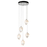 Hubbardton Forge 2023 White White Crystal (WP) Long Chrysalis 5-Light Small Crystal Pendant