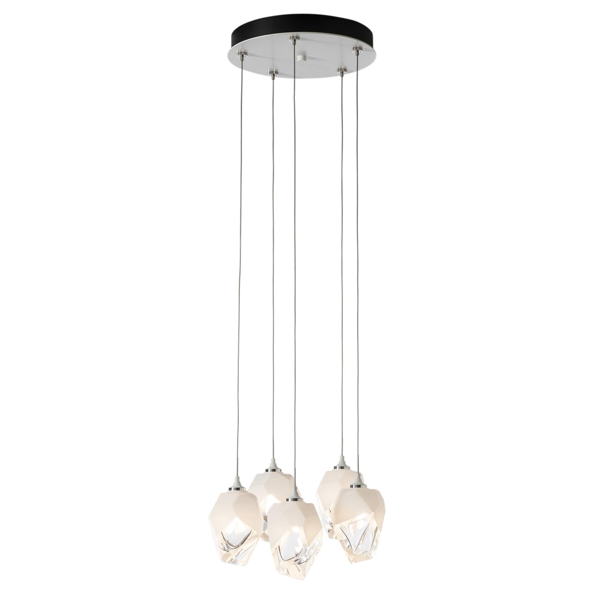 Hubbardton Forge 2023 White White Crystal (WP) Long Chrysalis 5-Light Small Crystal Pendant