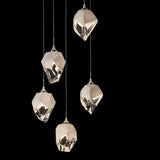 Hubbardton Forge 2023 White White Crystal (WP) Long Chrysalis 5-Light Small Crystal Pendant