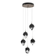 Hubbardton Forge 2023 Bronze Black Crystal (BP) Long Chrysalis 5-Light Small Crystal Pendant