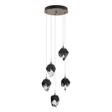 Hubbardton Forge 2023 Bronze Black Crystal (BP) Long Chrysalis 5-Light Small Crystal Pendant