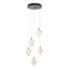 Hubbardton Forge 2023 Bronze White Crystal (WP) Long Chrysalis 5-Light Small Crystal Pendant