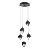 Hubbardton Forge 2023 Black Black Crystal (BP) Long Chrysalis 5-Light Small Crystal Pendant