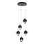 Hubbardton Forge 2023 Black Black Crystal (BP) Long Chrysalis 5-Light Small Crystal Pendant