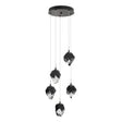 Hubbardton Forge 2023 Oil Rubbed Bronze Black Crystal (BP) Long Chrysalis 5-Light Small Crystal Pendant