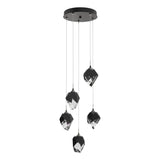 Hubbardton Forge 2023 Oil Rubbed Bronze Black Crystal (BP) Long Chrysalis 5-Light Small Crystal Pendant