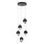 Hubbardton Forge 2023 Oil Rubbed Bronze Black Crystal (BP) Long Chrysalis 5-Light Small Crystal Pendant