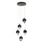 Hubbardton Forge 2023 Natural Iron Black Crystal (BP) Long Chrysalis 5-Light Small Crystal Pendant