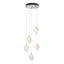 Hubbardton Forge 2023 Vintage Platinum White Crystal (WP) Long Chrysalis 5-Light Small Crystal Pendant