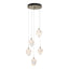 Hubbardton Forge 2023 Soft Gold White Crystal (WP) Long Chrysalis 5-Light Small Crystal Pendant