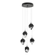 Hubbardton Forge 2023 Ink Black Crystal (BP) Long Chrysalis 5-Light Small Crystal Pendant