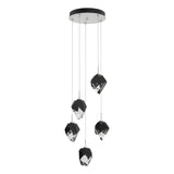 Hubbardton Forge 2023 White Black Crystal (BP) Standard Chrysalis 5-Light Small Crystal Pendant