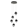 Hubbardton Forge 2023 Dark Smoke Black Crystal (BP) Standard Chrysalis 5-Light Small Crystal Pendant