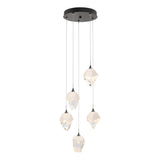 Hubbardton Forge 2023 Oil Rubbed Bronze White Crystal (WP) Standard Chrysalis 5-Light Small Crystal Pendant
