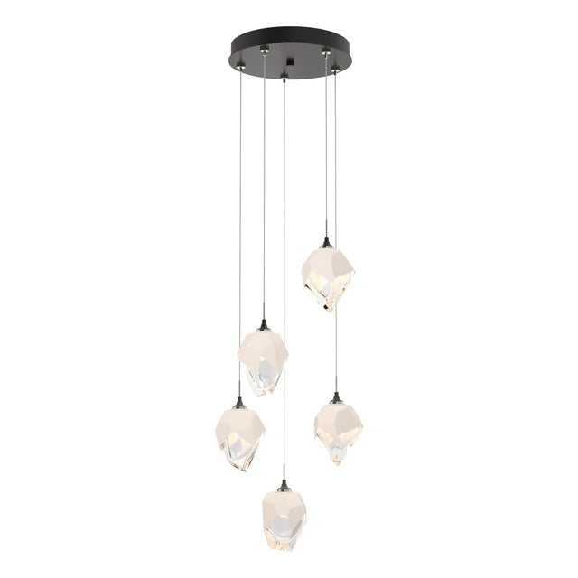 Hubbardton Forge 2023 Oil Rubbed Bronze White Crystal (WP) Standard Chrysalis 5-Light Small Crystal Pendant