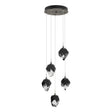 Hubbardton Forge 2023 Natural Iron Black Crystal (BP) Standard Chrysalis 5-Light Small Crystal Pendant