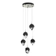 Hubbardton Forge 2023 Sterling Black Crystal (BP) Standard Chrysalis 5-Light Small Crystal Pendant