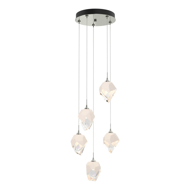 Hubbardton Forge 2023 Sterling White Crystal (WP) Standard Chrysalis 5-Light Small Crystal Pendant