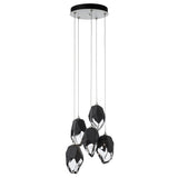 Hubbardton Forge 2023 White Black Crystal (BP) Long Chrysalis 5-Light Large Crystal Pendant