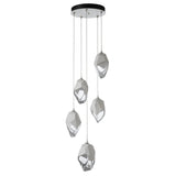 Hubbardton Forge 2023 White White Crystal (WP) Long Chrysalis 5-Light Large Crystal Pendant