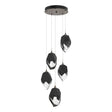 Hubbardton Forge 2023 Bronze Black Crystal (BP) Long Chrysalis 5-Light Large Crystal Pendant