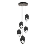 Hubbardton Forge 2023 Bronze Black Crystal (BP) Long Chrysalis 5-Light Large Crystal Pendant