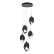 Hubbardton Forge 2023 Black Black Crystal (BP) Long Chrysalis 5-Light Large Crystal Pendant