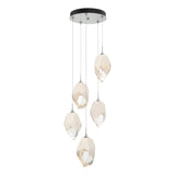 Hubbardton Forge 2023 Vintage Platinum White Crystal (WP) Long Chrysalis 5-Light Large Crystal Pendant