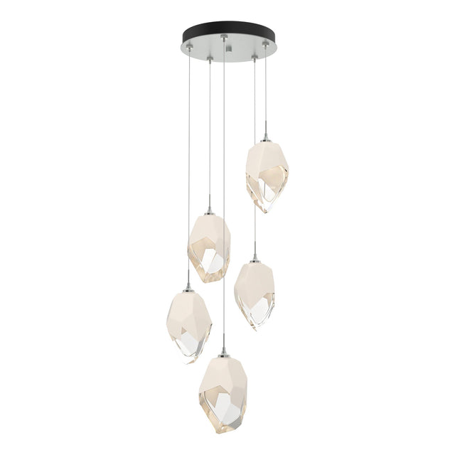 Hubbardton Forge 2023 Vintage Platinum White Crystal (WP) Long Chrysalis 5-Light Large Crystal Pendant