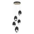 Hubbardton Forge 2023 Soft Gold Black Crystal (BP) Long Chrysalis 5-Light Large Crystal Pendant