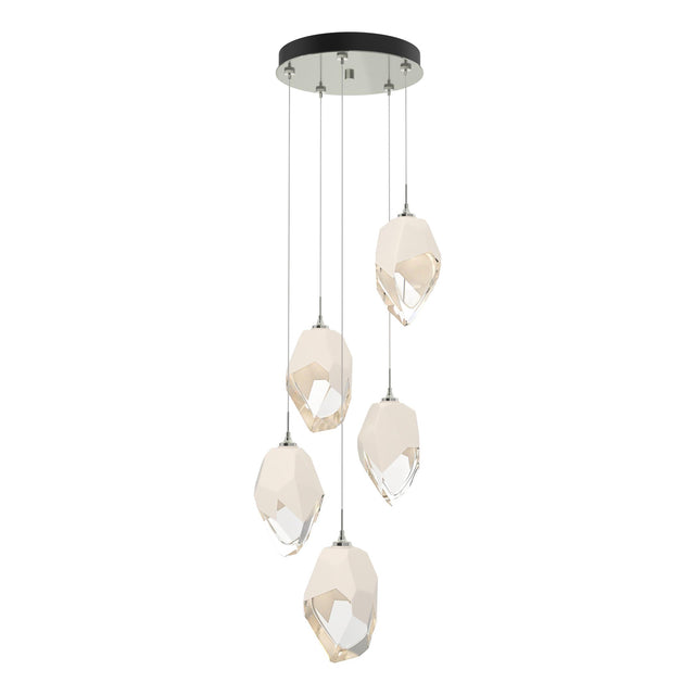 Hubbardton Forge 2023 Sterling White Crystal (WP) Long Chrysalis 5-Light Large Crystal Pendant